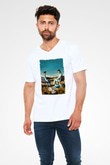 Breaking Bad Heisenberg Beyaz Unisex V Yaka Tişört