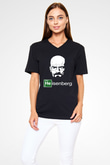Breaking Bad Heisenberg Siyah Unisex V Yaka Tişört T-Shirt