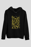 Brenda Marin Wartime Baskılı Unisex Siyah Kapüşonlu Sweatshirt