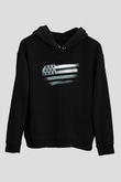 Bretonya - Brittany Bayrağı Baskılı Unisex Siyah Hoodie