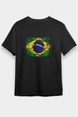 Brezilya Siyah Unisex Tişört T-Shirt - TişörtFabrikası