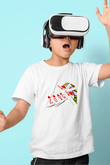 Briç Baskılı Unisex Beyaz Çocuk Tişört - Tshirt