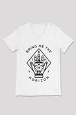 Bring Me the Horizon Beyaz Unisex V Yaka Tişört T-Shirt