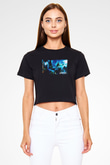 Brink Siyah  Crop Top Tişört