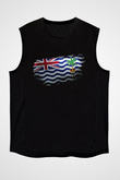Britanya Hint Okyanusu Toprakları - British İndian Ocean Territory Bayrağı Baskılı Unisex Siyah Kolsuz Tişört
