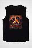 Britny Fox Baskılı Unisex Siyah Kolsuz Tişört
