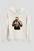 Brock Lesnar Baskılı Beyaz Unisex Hoodie