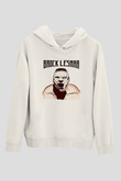 Brock Lesnar Baskılı Beyaz Unisex Hoodie