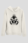 Brock Lesnar Baskılı Beyaz Unisex Hoodie