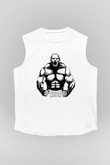 Brock Lesnar Baskılı Beyaz Unisex Kolsuz Tişört - Tshirt