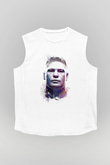 Brock Lesnar Baskılı Beyaz Unisex Kolsuz Tişört - Tshirt