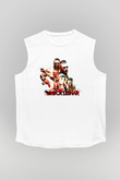 Brock Lesnar Baskılı Beyaz Unisex Kolsuz Tişört - Tshirt