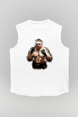 Brock Lesnar Baskılı Beyaz Unisex Kolsuz Tişört - Tshirt