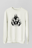 Brock Lesnar Baskılı Beyaz Unisex Sweatshirt