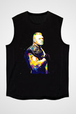 Brock Lesnar Baskılı Unisex Siyah Kolsuz Tişört - Tshirt