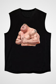 Brock Lesnar Baskılı Unisex Siyah Kolsuz Tişört - Tshirt