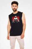 Brock Lesnar Baskılı Unisex Siyah Kolsuz Tişört - Tshirt