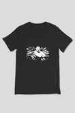 Brock Lesnar Baskılı Unisex Siyah V Yaka Tişört - Tshirt
