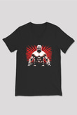 Brock Lesnar Baskılı Unisex Siyah V Yaka Tişört - Tshirt