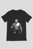 Brock Lesnar Baskılı Unisex Siyah V Yaka Tişört - Tshirt