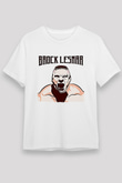 Brock Lesnar Unisex Baskılı Beyaz Tişört - Tshirt