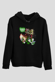 Broken Hope Baskılı Unisex Siyah Kapüşonlu Sweatshirt