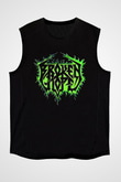 Broken Hope Baskılı Unisex Siyah Kolsuz Tişört - Tshirt