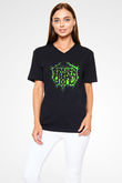 Broken Hope Baskılı Unisex Siyah V Yaka Tişört - Tshirt