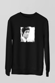 Bruce Lee Baskılı Unisex Siyah Sweatshirt