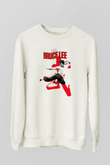 Bruce Lee Beyaz Unisex Sweatshirt