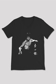 Bruce Lee Siyah Unisex V Yaka Tişört T-Shirt