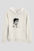 Bruce Lee Unisex Baskılı Beyaz Kapüşonlu Sweatshirt