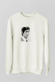 Bruce Lee Unisex Baskılı Beyaz Sweatshirt
