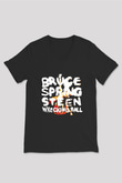 Bruce Springsteen Baskılı Unisex Siyah V Yaka Tişört
