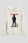 Bruce Springsteen Beyaz Unisex Kapüşonlu Sweatshirt