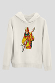 Buckethead Baskılı Beyaz Unisex Kapüşonlu Sweatshirt