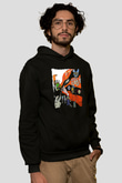 Buckethead Baskılı Unisex Siyah Kapüşonlu Sweatshirt
