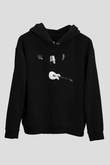 Buckethead Baskılı Unisex Siyah Kapüşonlu Sweatshirt