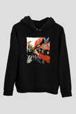 Buckethead Baskılı Unisex Siyah Kapüşonlu Sweatshirt