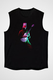 Buckethead Baskılı Unisex Siyah Kolsuz Tişört - Tshirt
