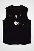 Buckethead Baskılı Unisex Siyah Kolsuz Tişört - Tshirt