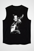 Buckethead Baskılı Unisex Siyah Kolsuz Tişört - Tshirt