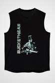 Buckethead Baskılı Unisex Siyah Kolsuz Tişört - Tshirt