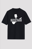 Buckethead Baskılı Unisex Siyah Oversize Tişört - Tshirt