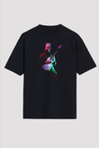 Buckethead Baskılı Unisex Siyah Oversize Tişört - Tshirt