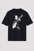 Buckethead Baskılı Unisex Siyah Oversize Tişört - Tshirt