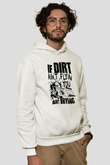 Buldozer operatörü Beyaz Unisex Kapüşonlu Sweatshirt