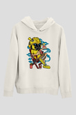 Bumble Bee Holiday Baskılı Unisex Beyaz Hoodie
