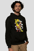 Bumble Bee Holiday Baskılı Unisex Siyah Hoodie