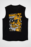 Bumblebee Crunch Baskılı Unisex Siyah Kolsuz Tişört